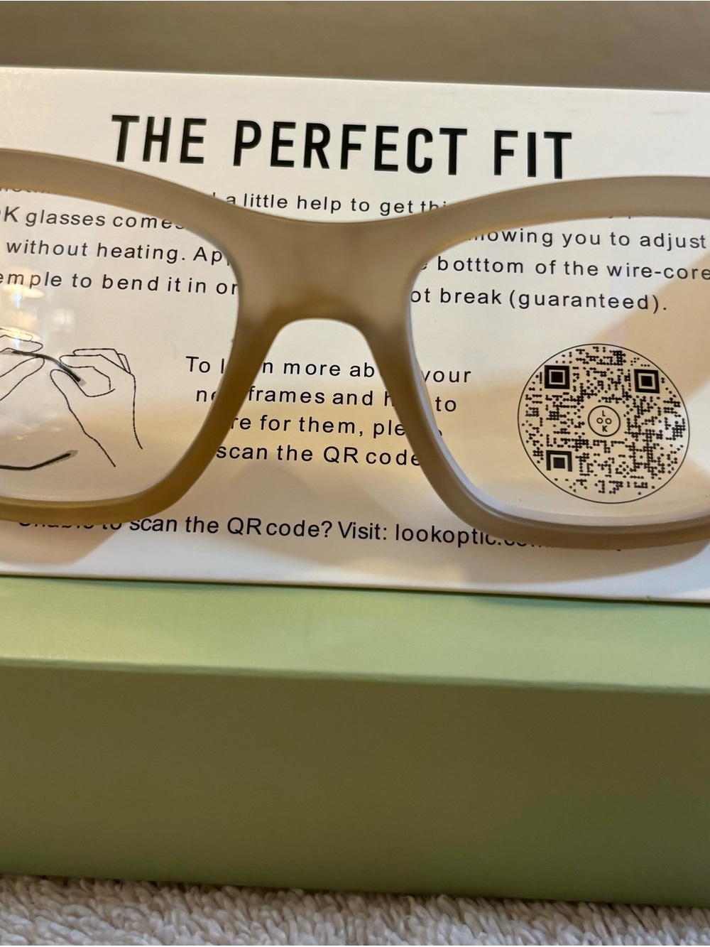 Look Optic Women's Rectangle Glasses in Matte Beige